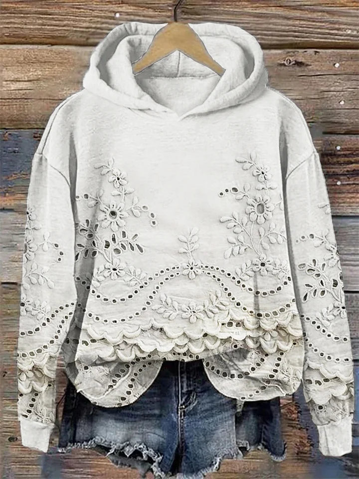 Blusa™ | Casual Hoodie with Flowers