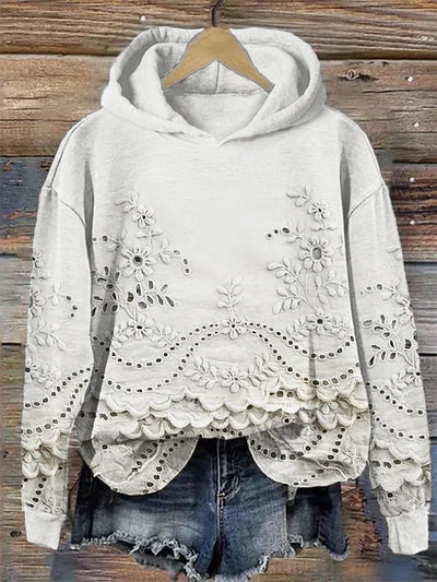 Blusa™ | Casual Hoodie with Flowers