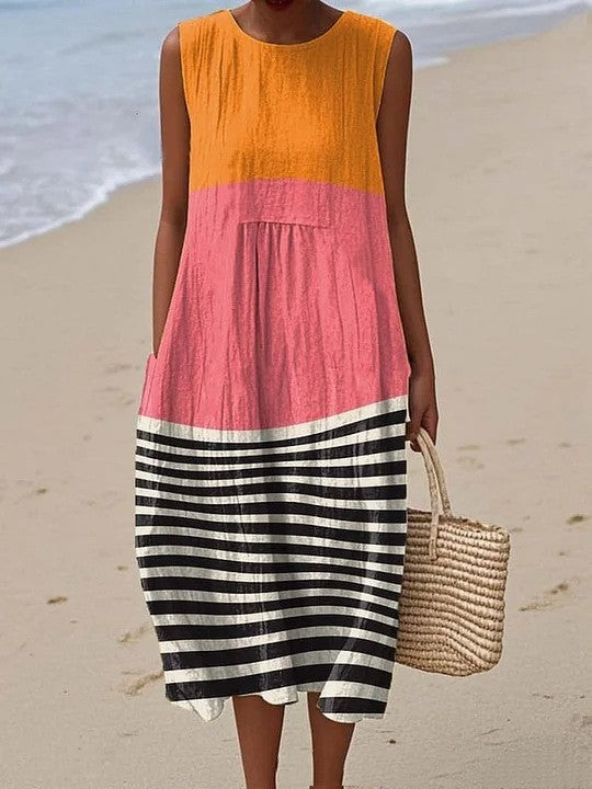 Ylina™ | Color Block Design Dress