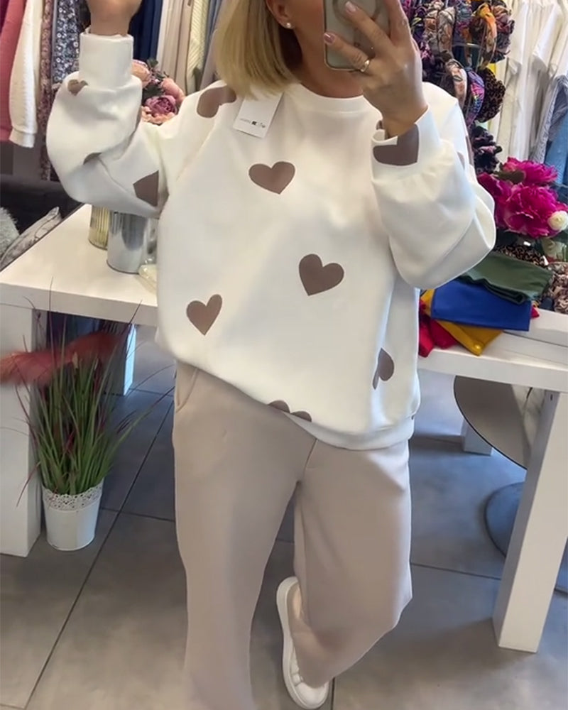 Mila™ | Cotton-Blend Sweater with Hearts