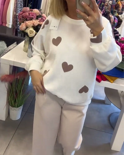 Mila™ | Cotton-Blend Sweater with Hearts