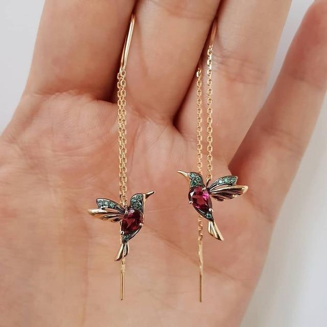 Hummingbird design earrings