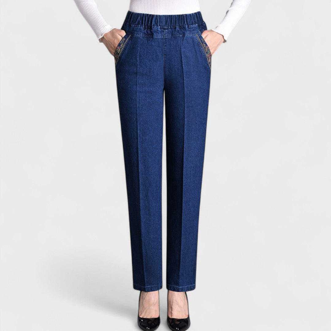 Maira™ | Stylish Jeans with Side Pockets & Elastic Waist