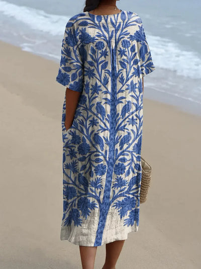 Olea™ | Embroidered Blue Dress