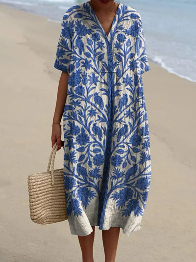 Olea™ | Embroidered Blue Dress