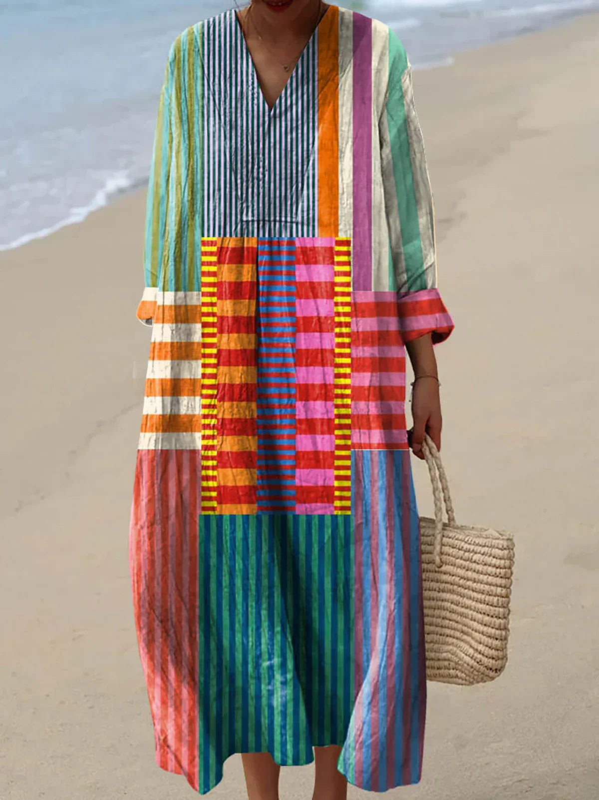 Inaya™ | Patchwork Long Dress Multicolored