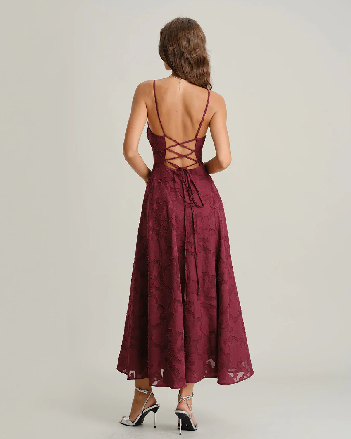 Rayan™ | Jacquard Slip Backless Maxi Dress