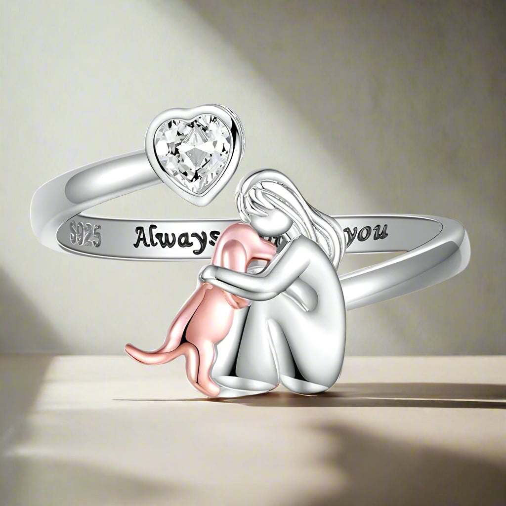 Romy & Rose™ | Ring with Dog Icon (Rose)
