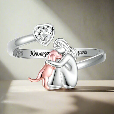 Romy & Rose™ | Ring with Dog Icon (Rose)